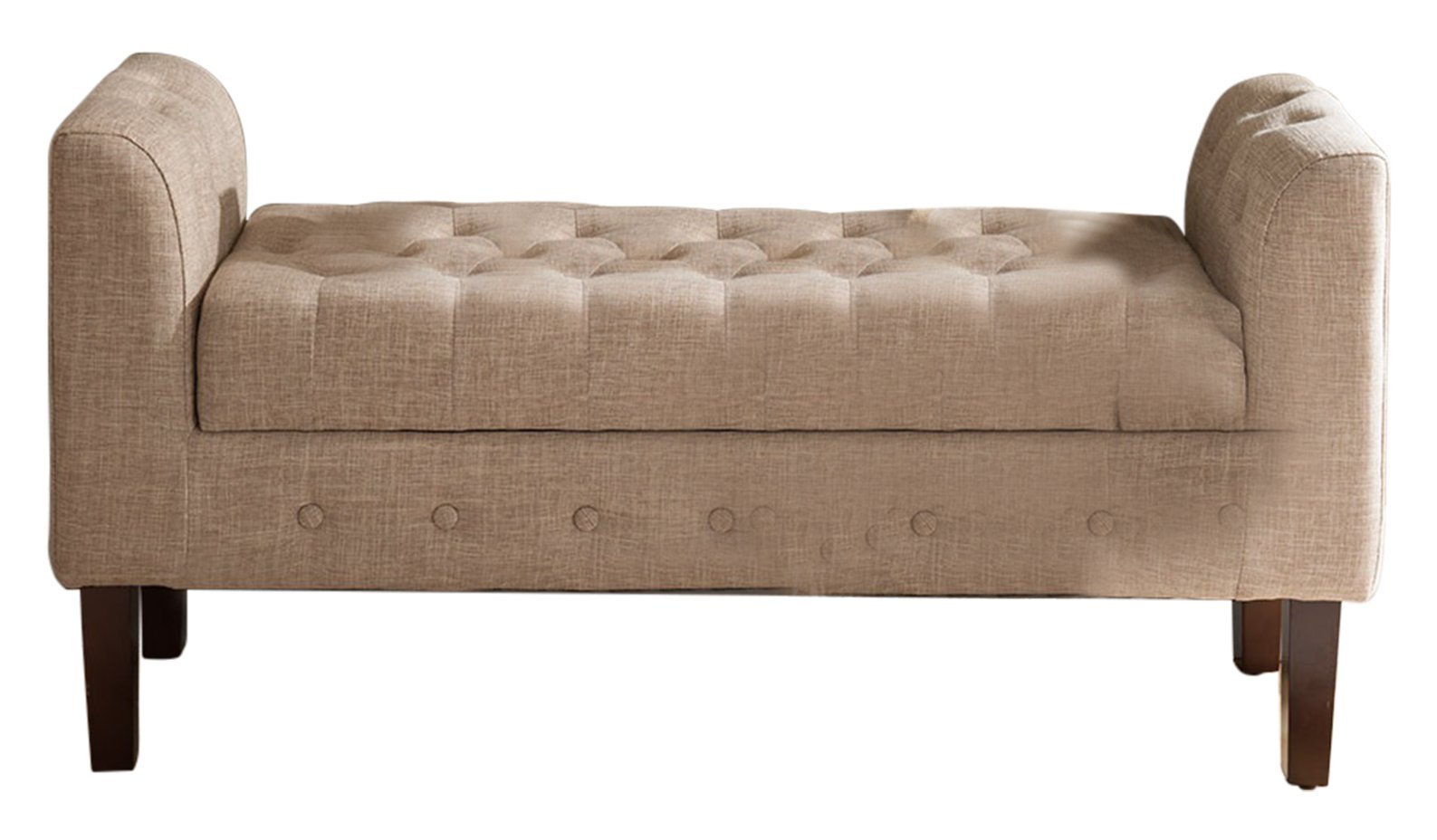 Kings Brand Tufted Upholstered Storage Bench Ottoman - Stylish Footrest, Seat & Storage Solution for Living Room, Bedroom & Entryway
