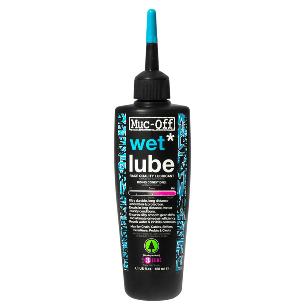 Muc Off Bio Wet Bike Chain Lube 120ml - High-Performance Bicycle Chain Lubricant for All Weather Conditions | Ideal for Mountain Bikes, Road Bikes & Commuting