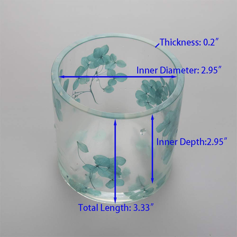 2 Pack DIY Silicone Plant Pot Molds - Square Cube & Round Cylinder Resin Planter Molds for Succulents, Flowers | Perfect for Home Decor, Office Desk & Craft Projects