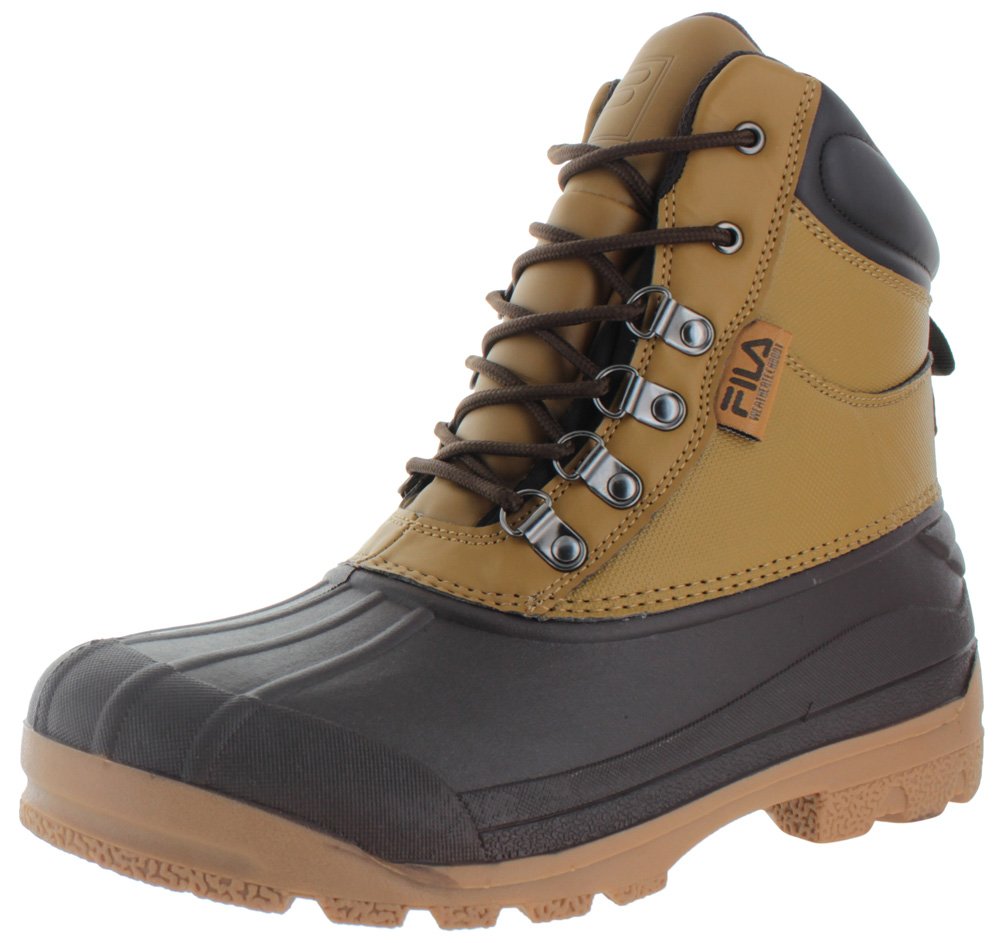 Fila Weathertech Men's Hiking Duck Boots - Waterproof Winter Boots for Outdoor Trekking & Snow - Size 8.5 Brown - Ideal for Hiking, Camping & Cold Weather Adventures