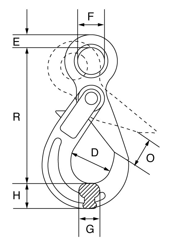 Self-Locking Hook - Heavy Duty Grade 10 Steel Eye Hook for Secure Lifting, Rigging & Towing - Perfect for Construction, Marine & Industrial Applications