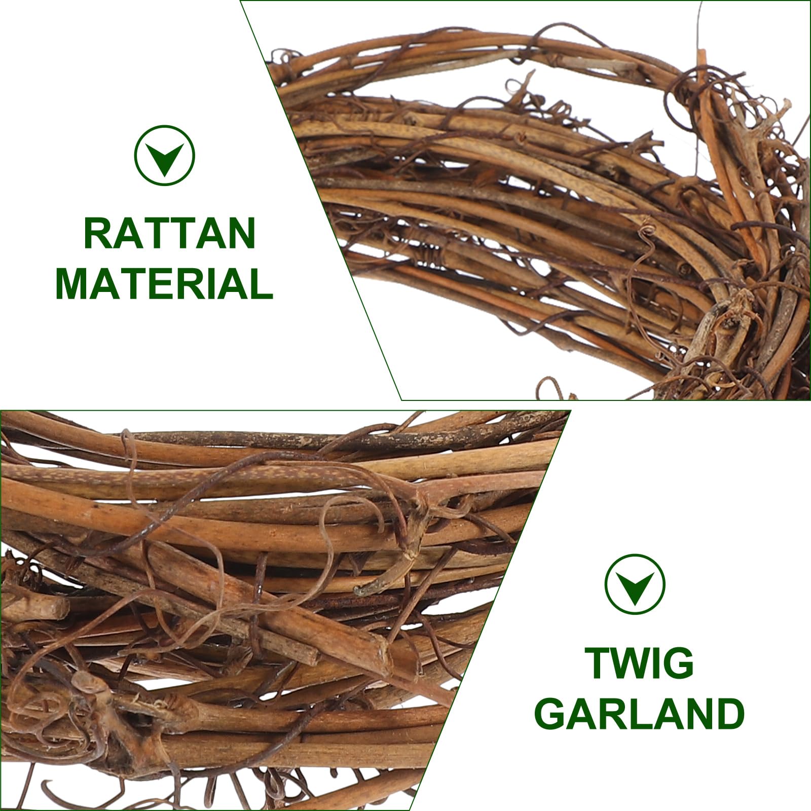 Natural Grapevine Wreath - 15.7ft Twig Garland for DIY Wedding & Home Decor - Perfect for Backdrops & Crafts