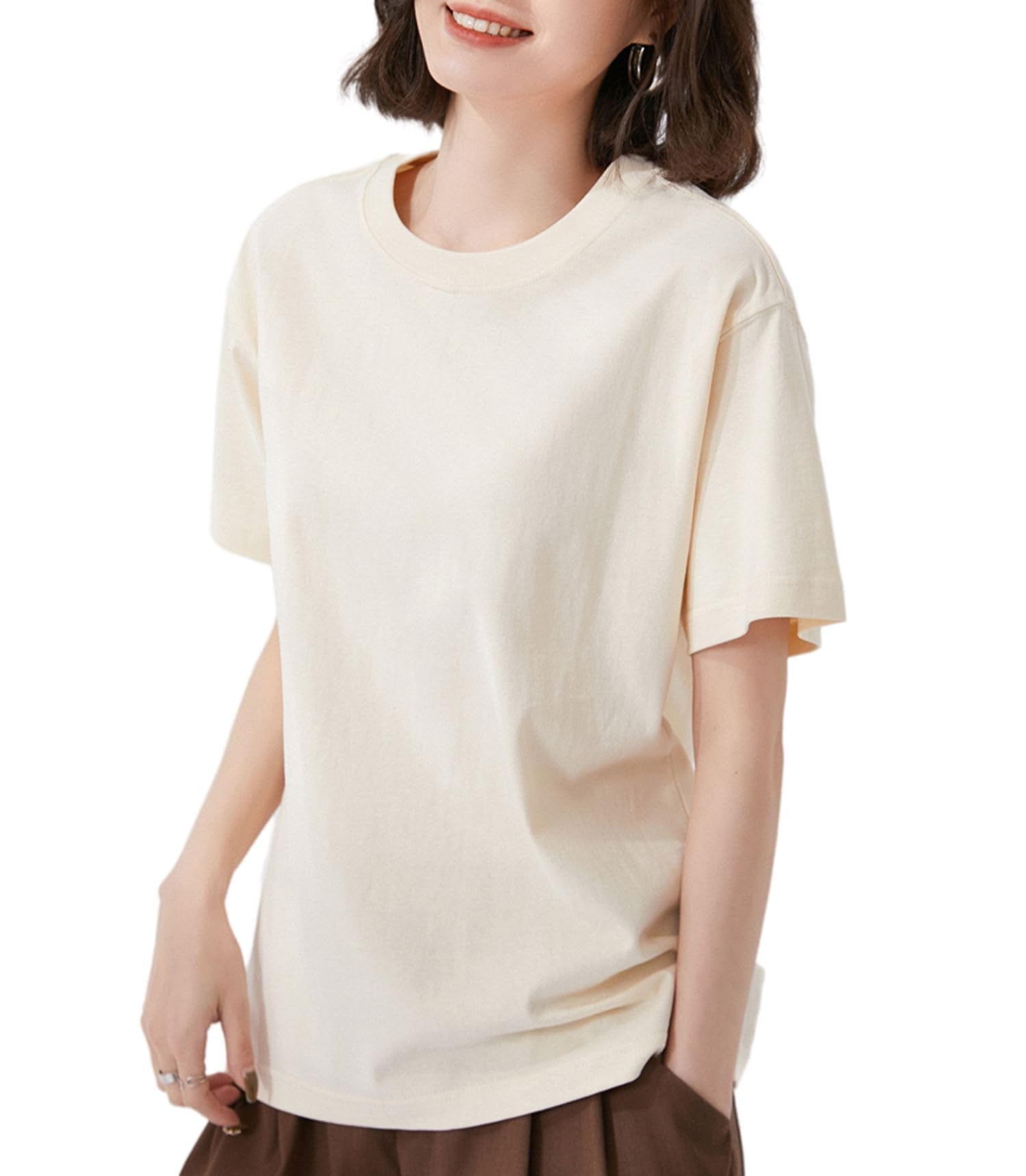Women's Short Sleeve T-Shirts - Basic Cotton Crew Neck Tees for Casual Wear | Loose Fit Comfortable Tops for Everyday, Work & Weekend Outfits