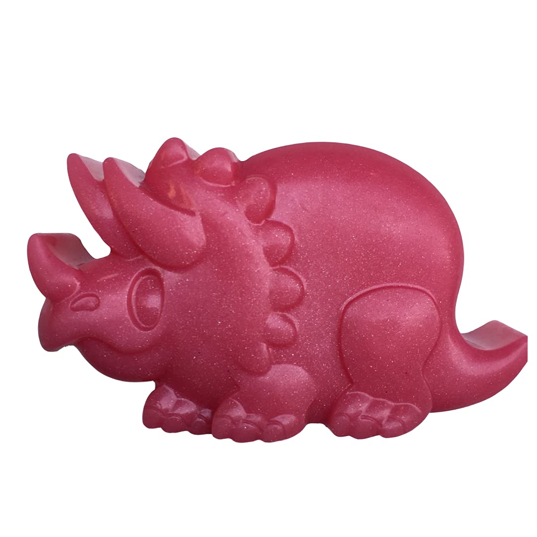 Dinosaur Shaped Soap for Kids - 180g Large Handmade Natural Soap with Mixed Fruit Scent, Red Color, Paraben & SLS Free, Gentle for All Skin Types - Perfect for Birthday Gifts, Bath Time Fun & Educational Play