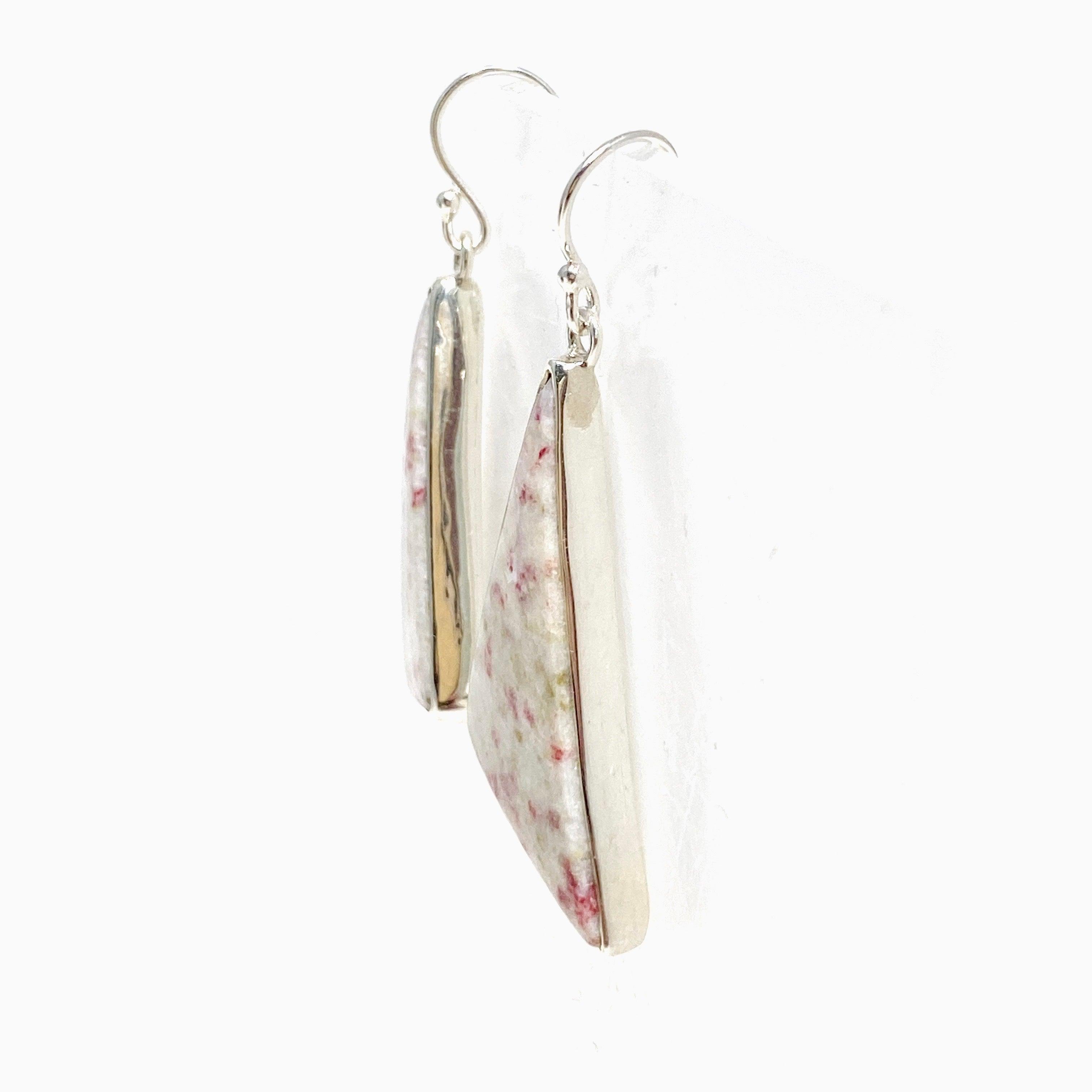 Exquisite Cinnabar Triangle Earrings KEGJ1469 - Handcrafted Vintage Jewelry for Women - Perfect for Weddings, Parties & Special Occasions