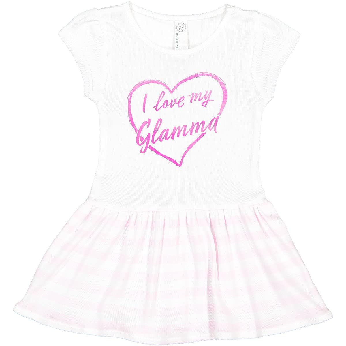 Inktastic I Love My Glamma Pink Chalk Heart Toddler Dress - Cute Outfit for Grandparents Day, Family Photos & Special Occasions