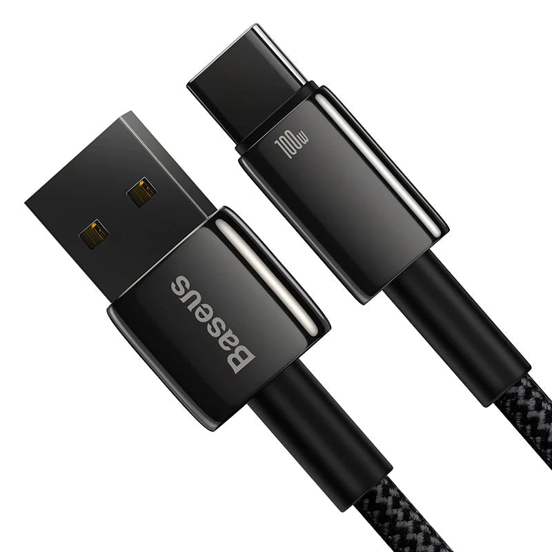 Baseus 100W USB C to USB Fast Charging Cable 1m - High-Speed Type C Charger for MacBook, iPhone 15, iPad, Samsung Galaxy - Perfect for Travel, Office & Home Charging