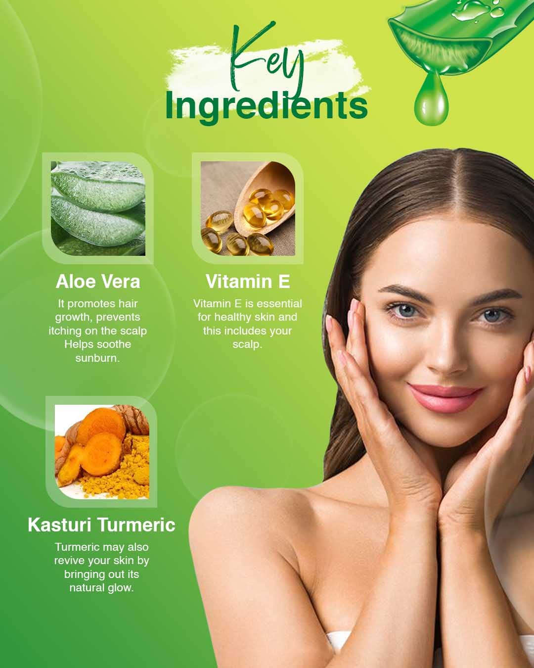 Pure Aloe Vera Gel for Face & Body - Tea Tree & Kasturi Turmeric Infused Skin Soothing Gel (300ml x 3 Pack) | Hydrating Moisturizer for Sunburn Relief, Acne Treatment & Hair Care | Natural Multipurpose Beauty Gel for Healthy Skin & Scalp