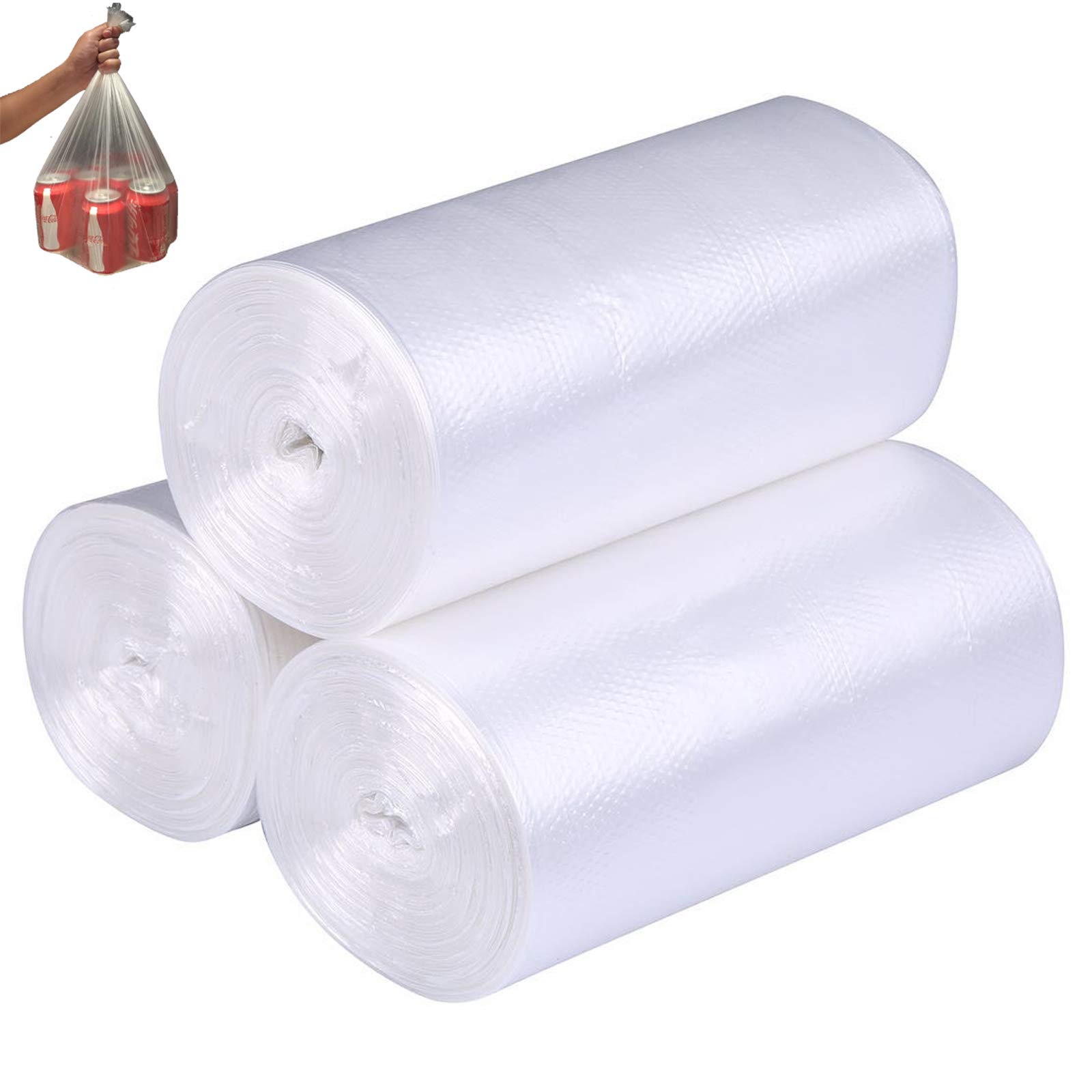4 Gallon Small Clear Trash Bags - 150 Count Strong Kitchen Garbage Bags & Wastebasket Liners for Bathroom, Office, Bedroom | 15 Liter Trash Can Liners for Daily Use, Cleaning & Organizing