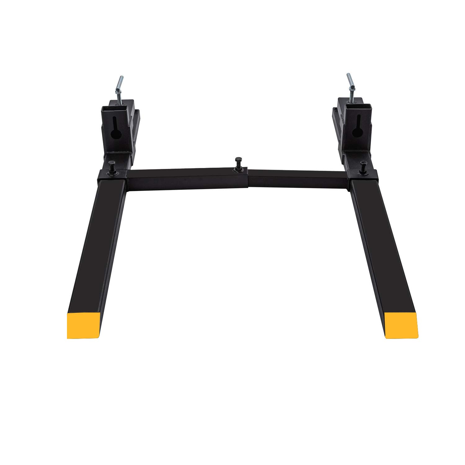 Heavy Duty Clamp On Pallet Forks with Adjustable Stabilizer Bar - 60 Inch, 4000 lbs Capacity - Tractor Bucket Attachment for Lifting & Moving Pallets - Ideal for Farming, Construction & Warehouse Use