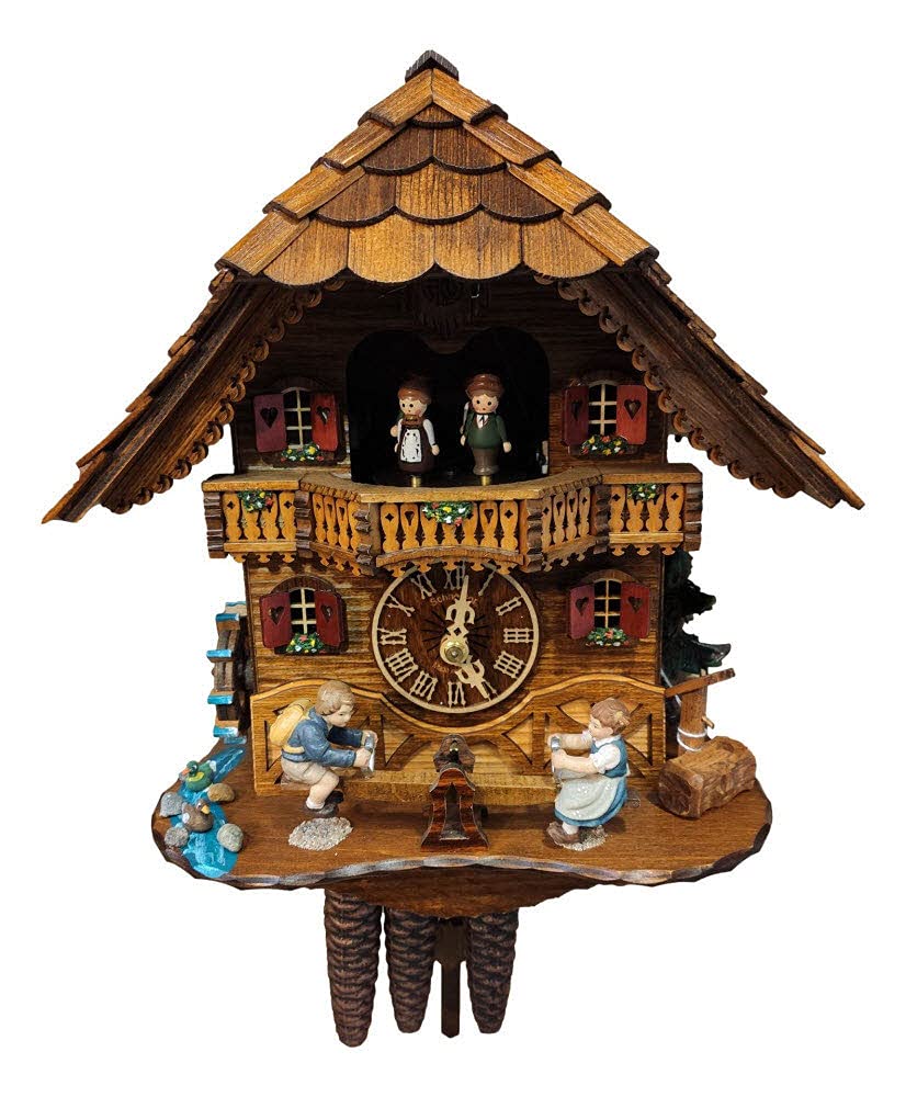 ISDD Traditional German Cuckoo Clock with Moving See-Saw Children - Perfect for Home Decor, Gift & Wall Clock Collection