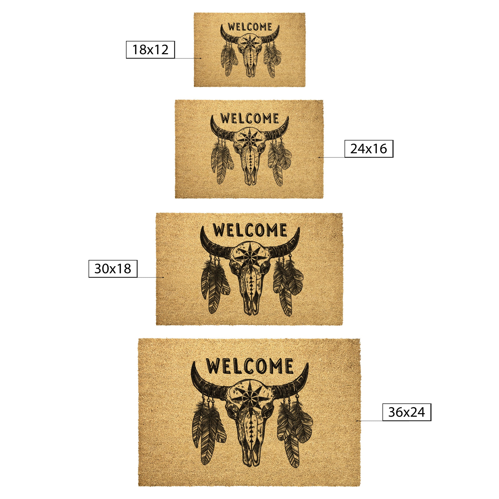 Premium Coir Welcome Doormat - Non-Slip Farmhouse Style Entryway Rug for Home Decor - Perfect for Front Door, Porch, and Mudroom