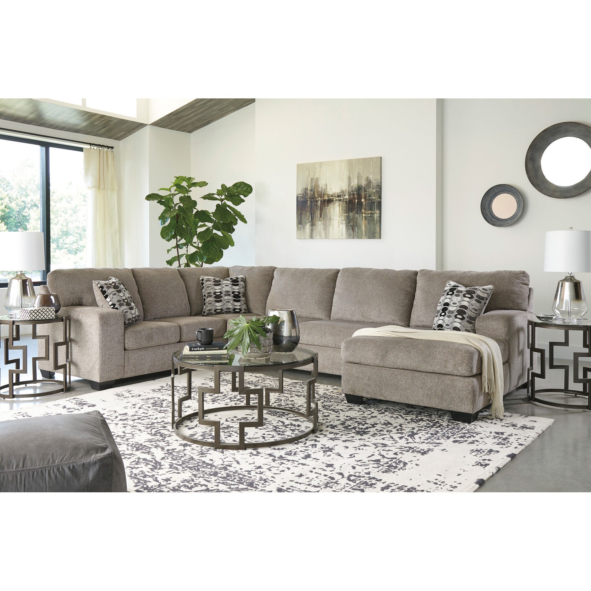 Ballinasloe 3-Piece Right Chaise Sectional Sofa Set - Modern L-Shaped Couch for Living Room, Family Room & Lounge | Comfortable Fabric Upholstery, Sturdy Frame