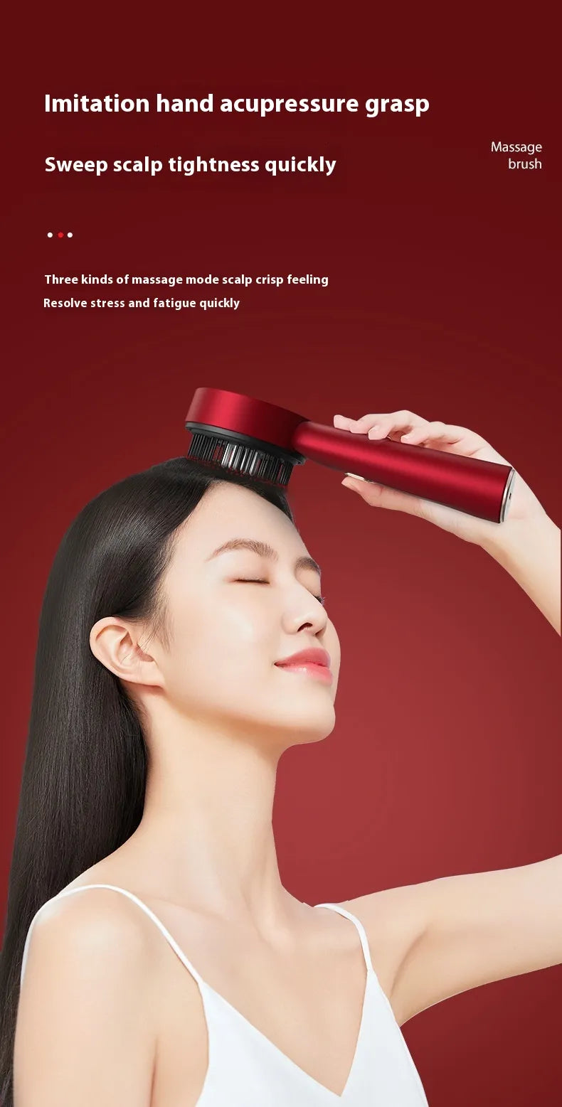 Electric Scalp Massage Comb for Hair Growth & Relaxation - Rechargeable Head Massager for Stress Relief & Improved Blood Circulation - Perfect for Home, Office & Travel Use