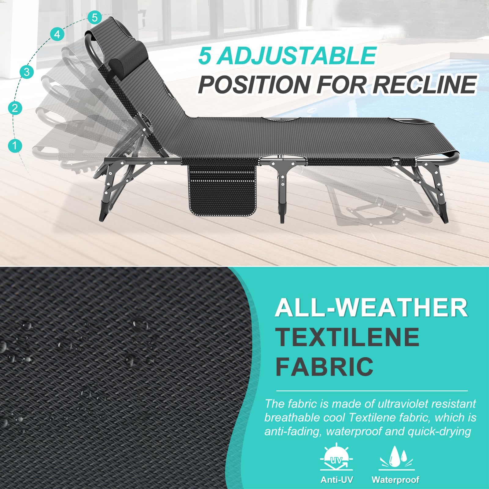 ABORON Heavy Duty Folding Camping Cot for Adults - 3-in-1 Adjustable Guest Bed with 1200D Double-Layer & Mattress - Portable with Carrying Bag - Perfect for Home, Office, Camping, Travel & Emergency Use