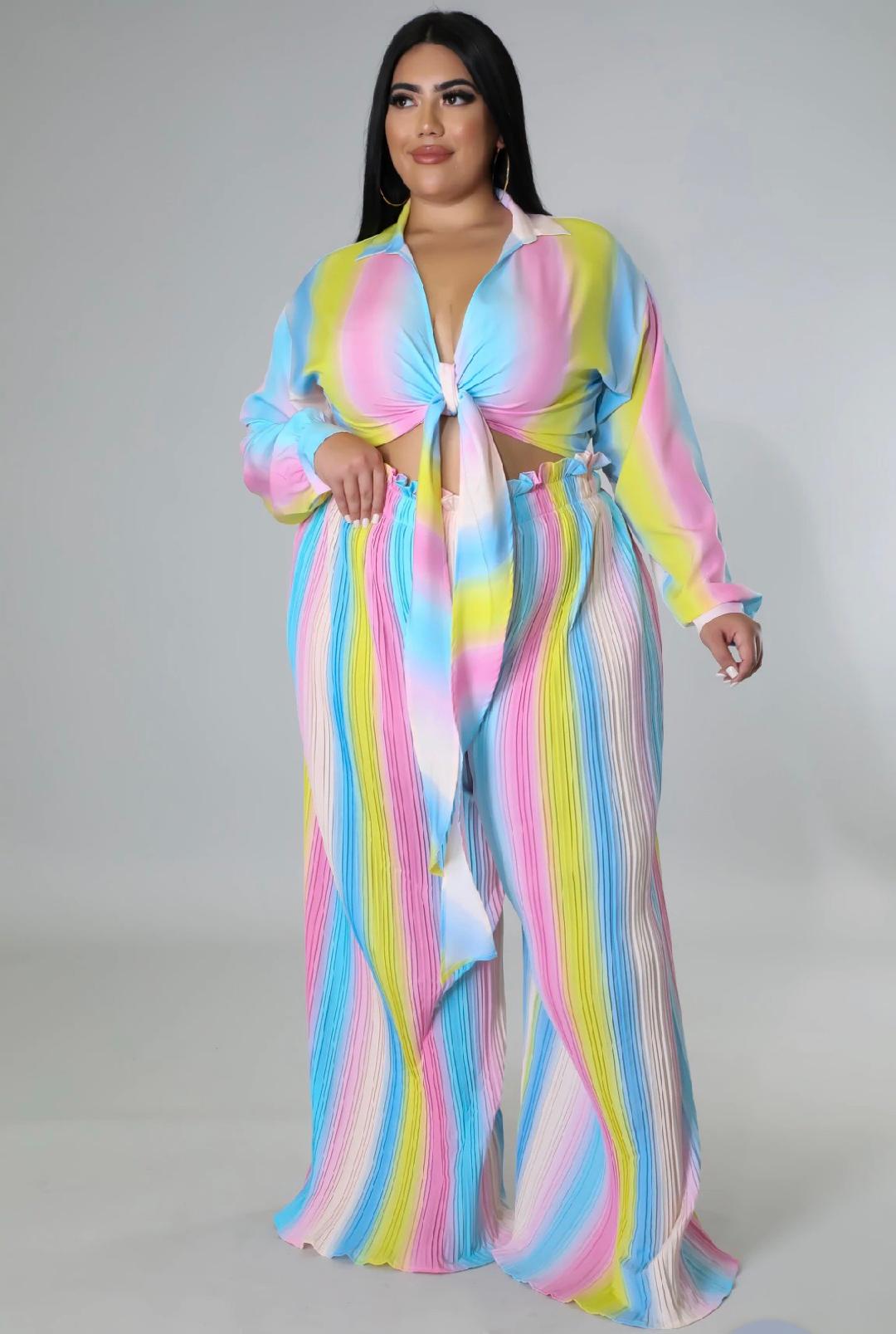 Miss Honey Women's Plus Size Pant Set - Comfortable Stretchy Lounge Pajama Outfit for Curvy Figures | Perfect for Sleepwear, Lounging at Home & Relaxing