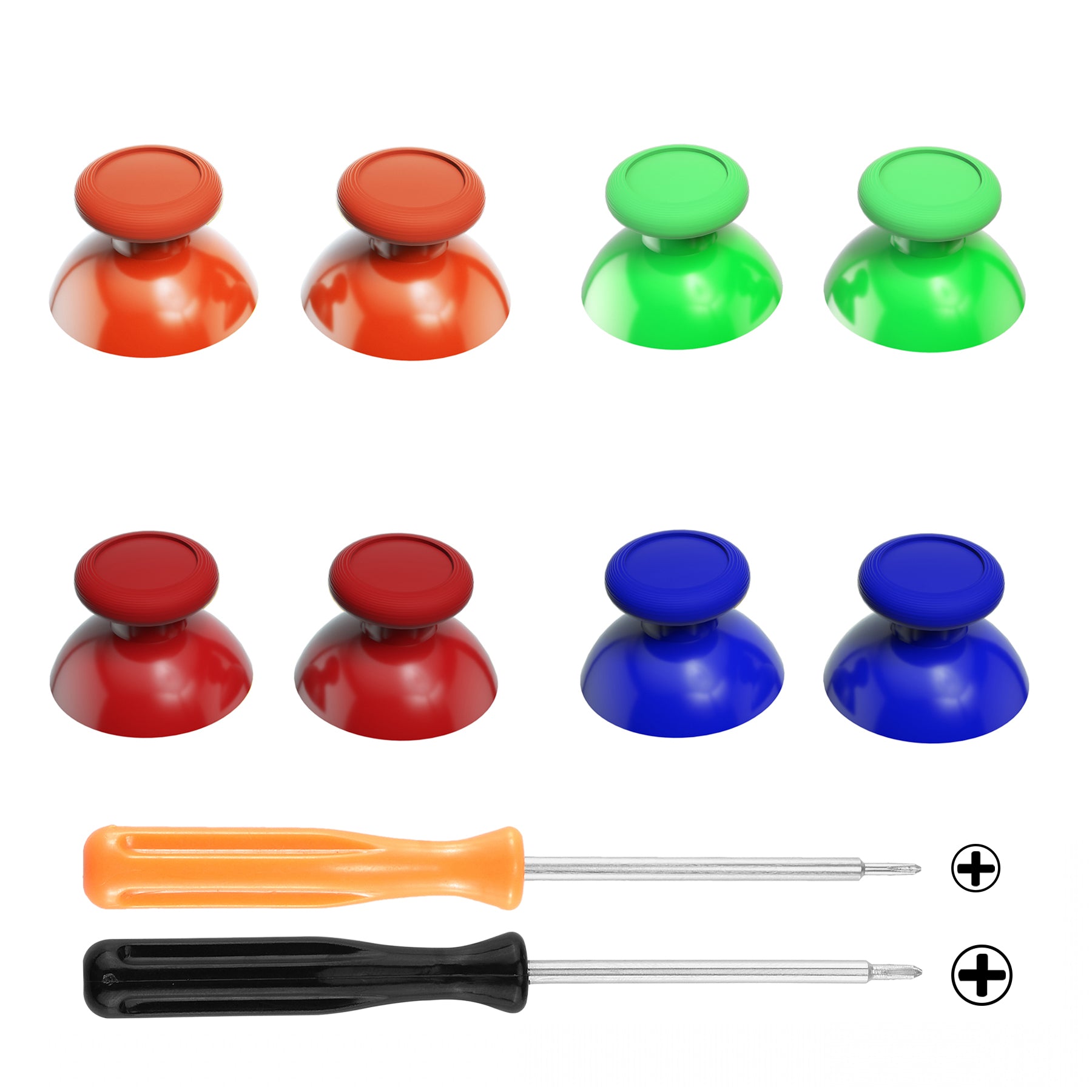 eXtremeRate 4 Pairs Replacement 3D Joystick Thumbsticks for Nintendo Switch Pro Controller - Red, Orange, Green & Blue | Enhanced Grip & Comfort for Gaming | Perfect for Switch Pro Controller Upgrades & DIY Repairs