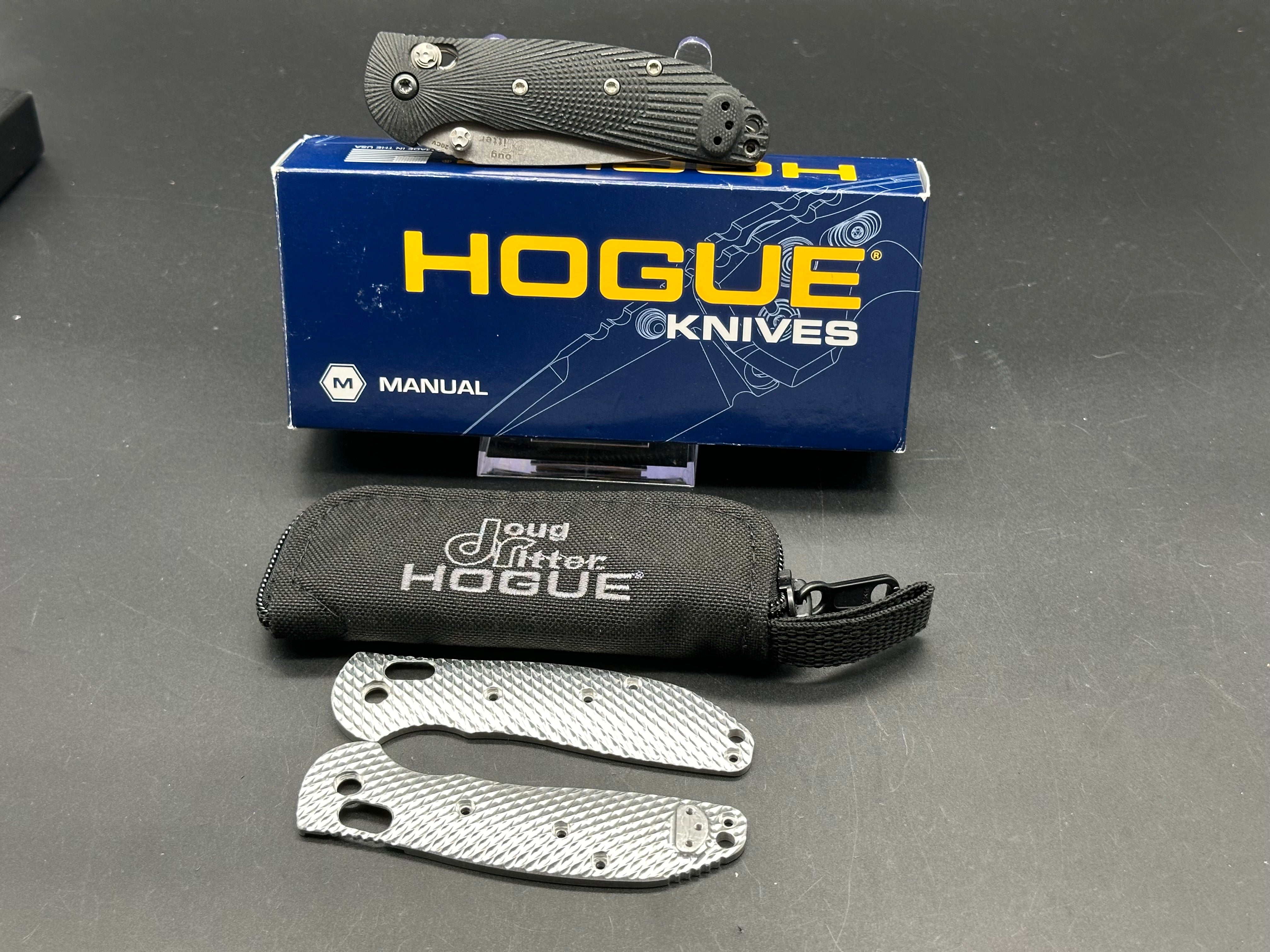 Hogue Doug Ritter Mini RSK Folding Knife with Original Goat Scales & Aluminum Handle - Perfect for EDC, Outdoor Adventures, and Survival Gear