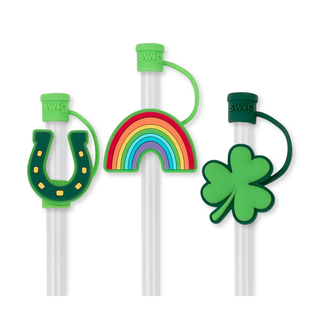 St. Patrick's Day Straw Topper Set - 10 Pack Shamrock Decorations for Party Cups - Perfect for St. Patrick's Day Celebrations, Themed Parties & Irish Festivities
