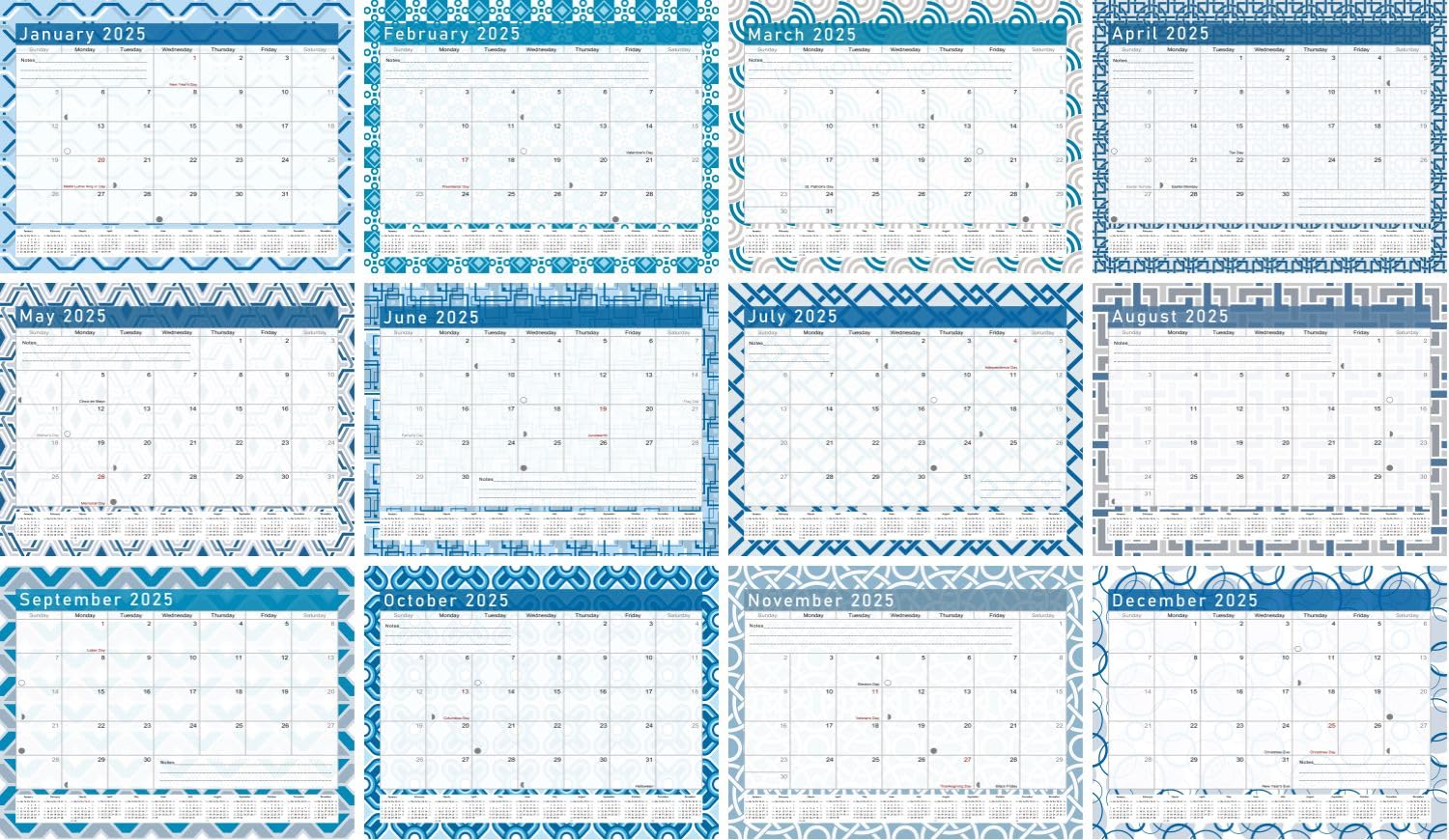 2025 Monthly Calendar Planner - 12-Month Academic Student Organizer for 3-Ring Binder, Desk & Wall | Perfect for School, Office & Home Use