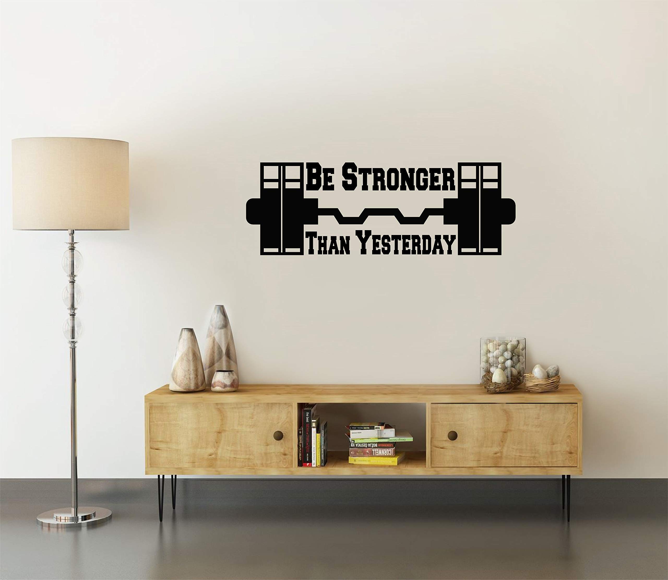 BE STRONGER THAN YESTERDAY - Motivational Gym Wall Art for Home & Fitness Room Decor - Inspirational Workout Quote Poster - Perfect for Home Gym, Office, or Workout Space