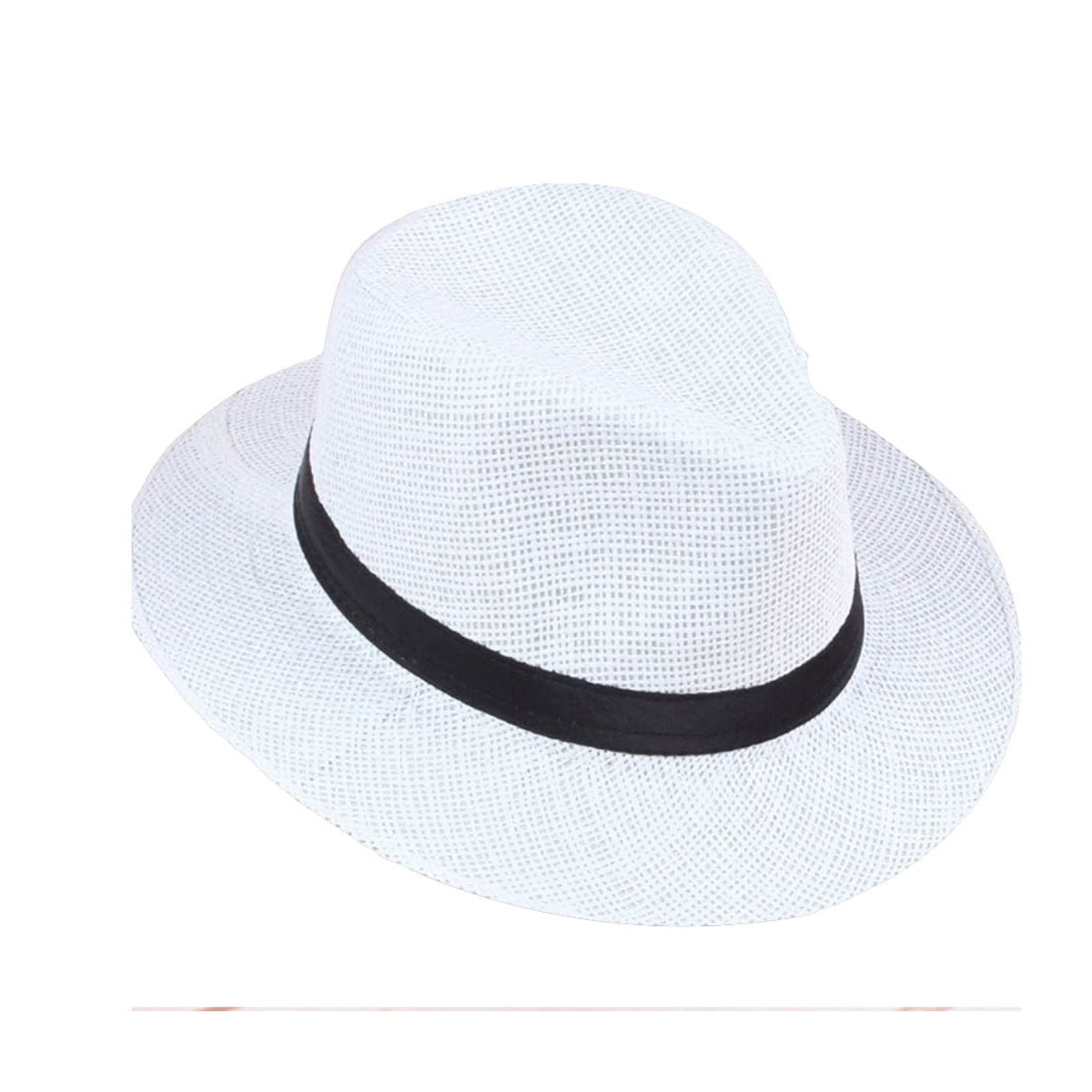 Stylish Wide Brim Straw Panama Hat for Men - Summer Beach Sun Hat with Black Ribbon - Perfect for Vacations, Outdoor Activities & Fashion Accessories