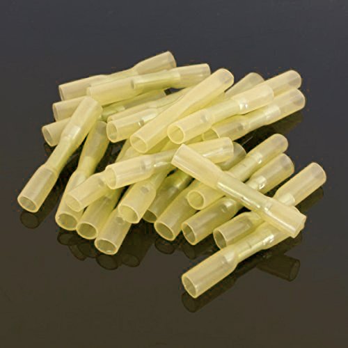 Heat Shrink Connectors - 1000pcs Yellow Insulated Electrical Splice Shrinkable Butt Connectors for Automotive, Marine & Home Wiring Repairs