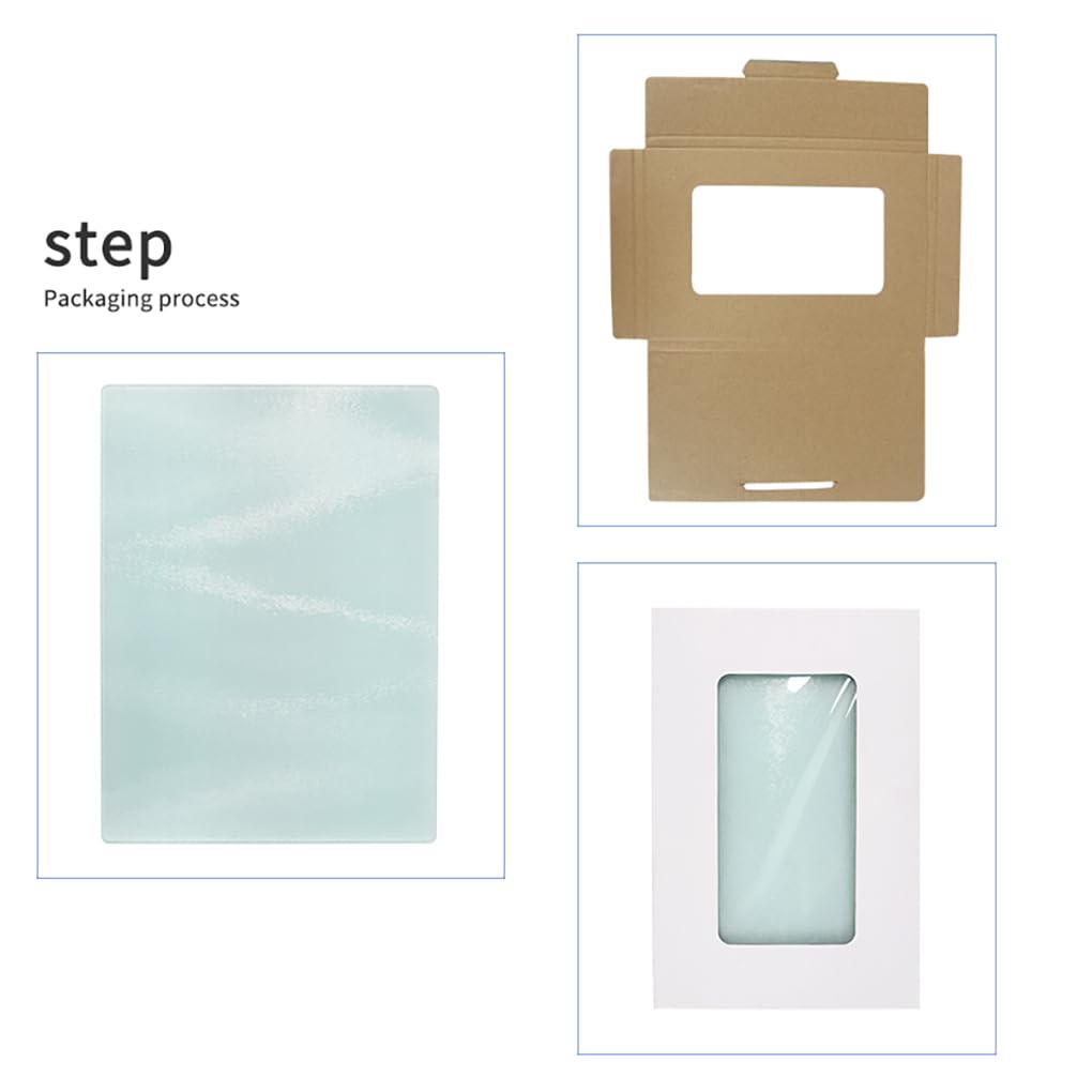 25-Pack 11x7.9 Inch Tempered Glass Cutting Boards - Sublimation Ready with White Coating & Rough Texture - Perfect for Heat Press Transfers, DIY Crafts, and Kitchen Use