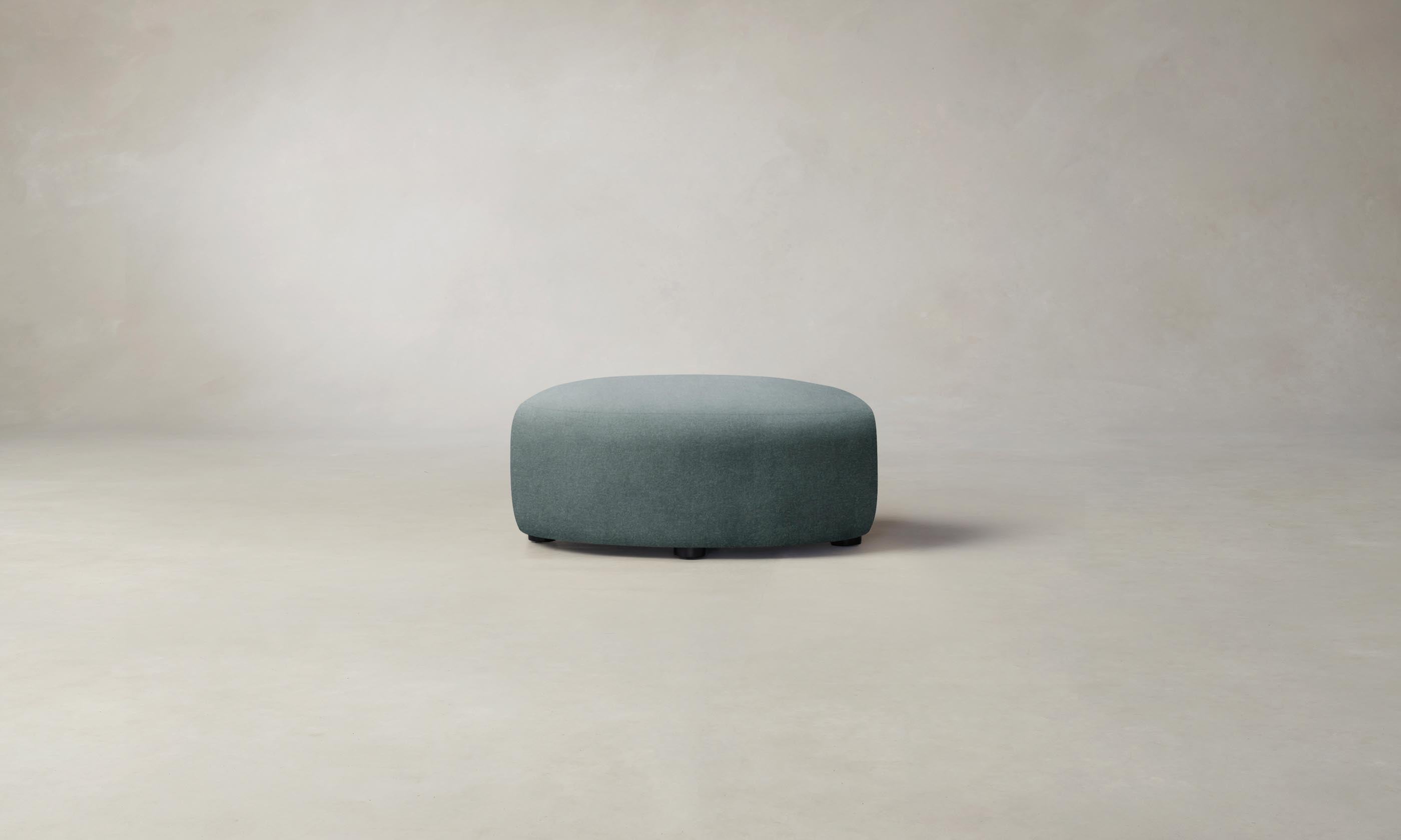 Luxury Chelsea Ottoman with Performance Velvet Upholstery in Seafoam Green - Perfect for Living Room, Bedroom & Home Office Decor