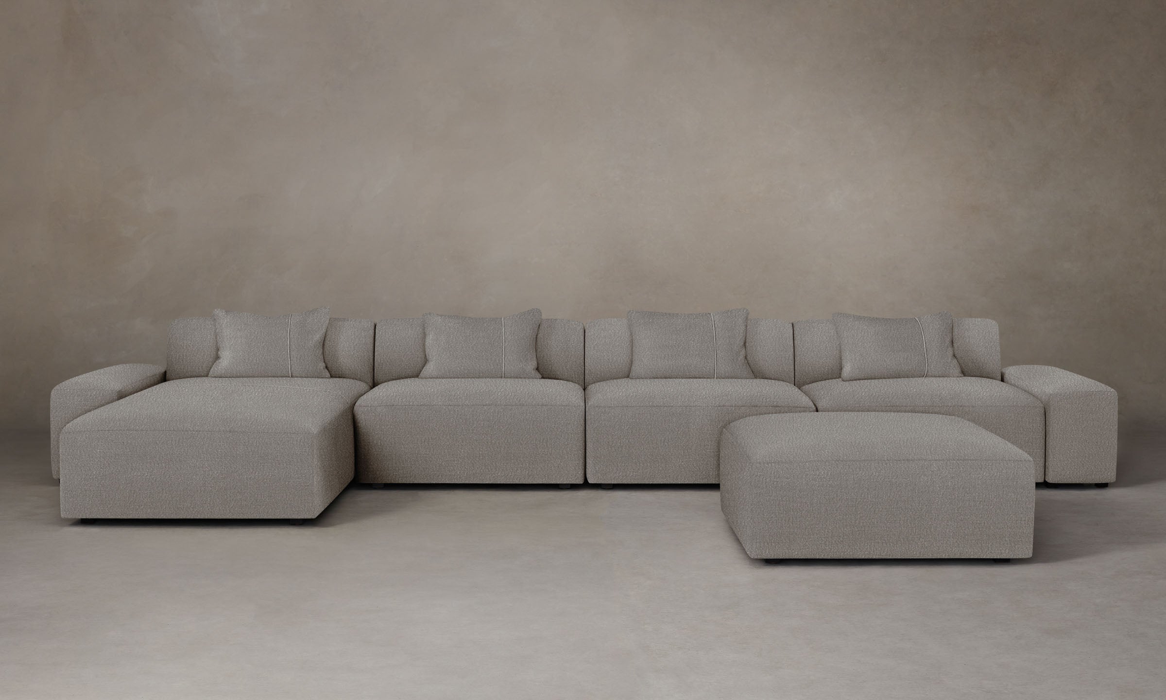 Luxury Italian Bouclé Fabric Modular Sectional Sofa - Modern Living Room Furniture for Home & Office Comfort