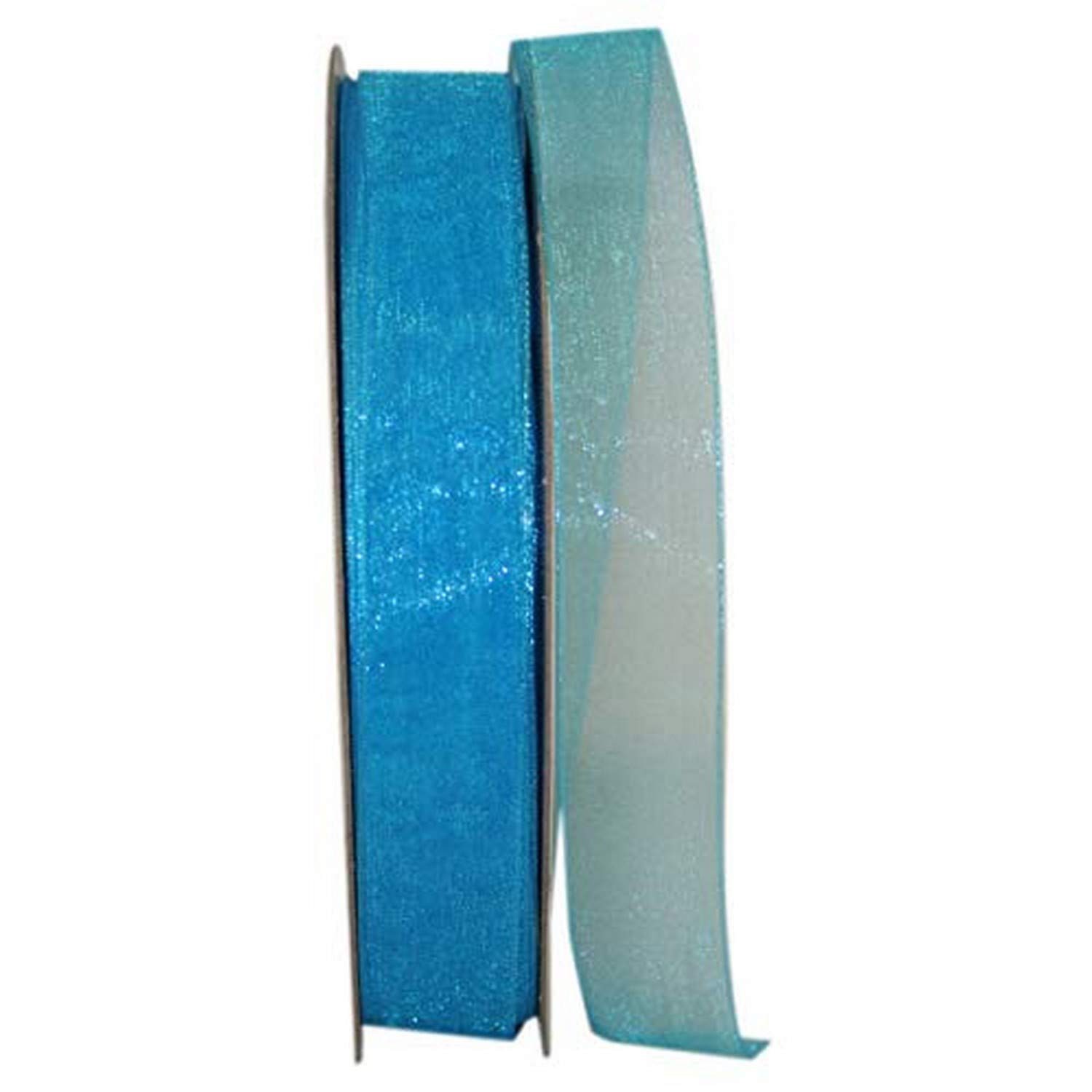 Reliant Ribbon 25621-829-05C Chiffon Mono Sheer Ribbon - 7/8 Inch x 100 Yards - Robin Egg Blue - Perfect for Gift Wrapping, Wedding Decorations & DIY Crafts