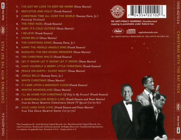 Christmas with the Rat Pack (2002) Audio CD - Classic Holiday Music Collection for Festive Parties & Cozy Winter Nights