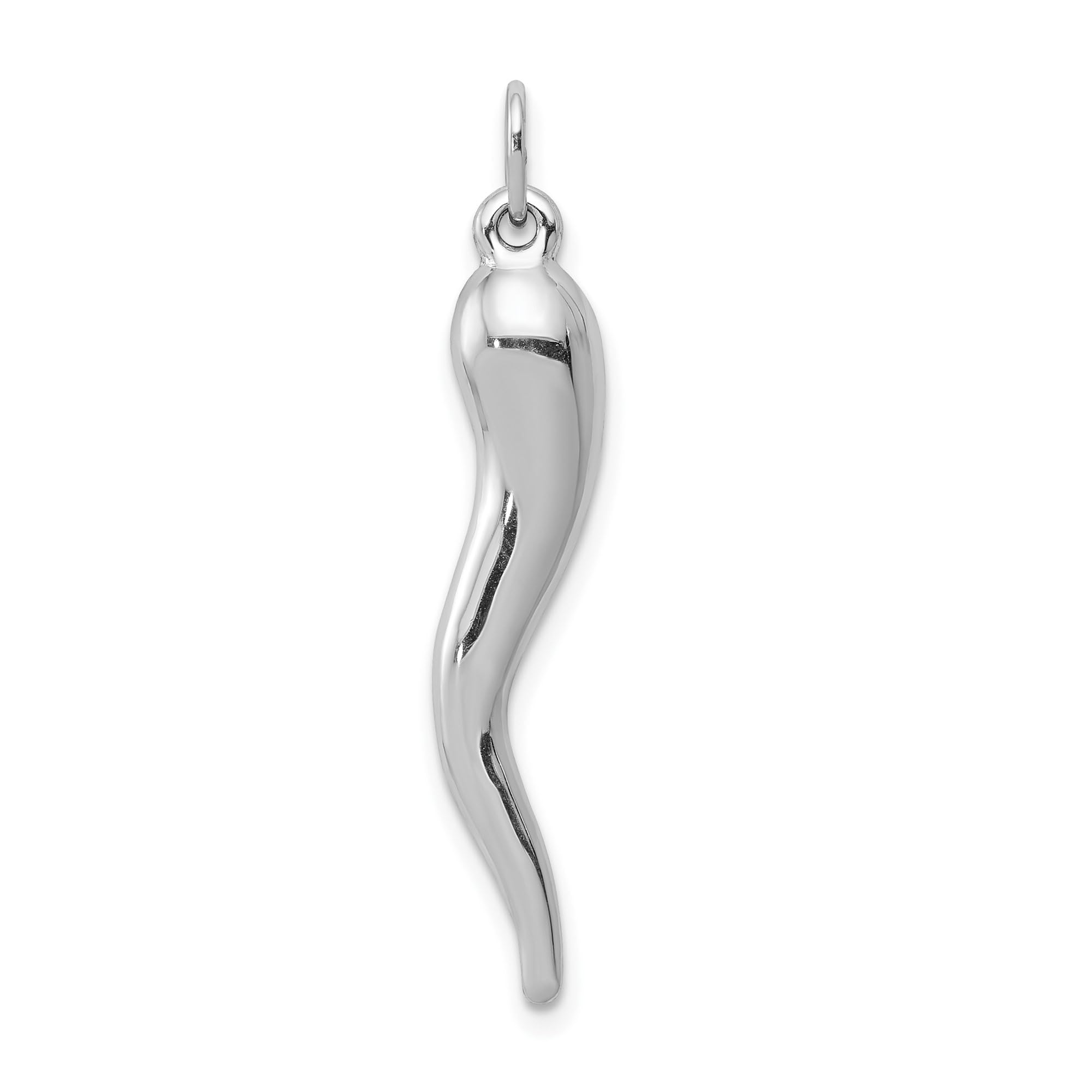 14K Solid White Gold Italian Horn Necklace - Cornicello Lucky Charm Pendant for Protection & Good Fortune | Perfect Gift for Birthday, Anniversary & Special Occasions