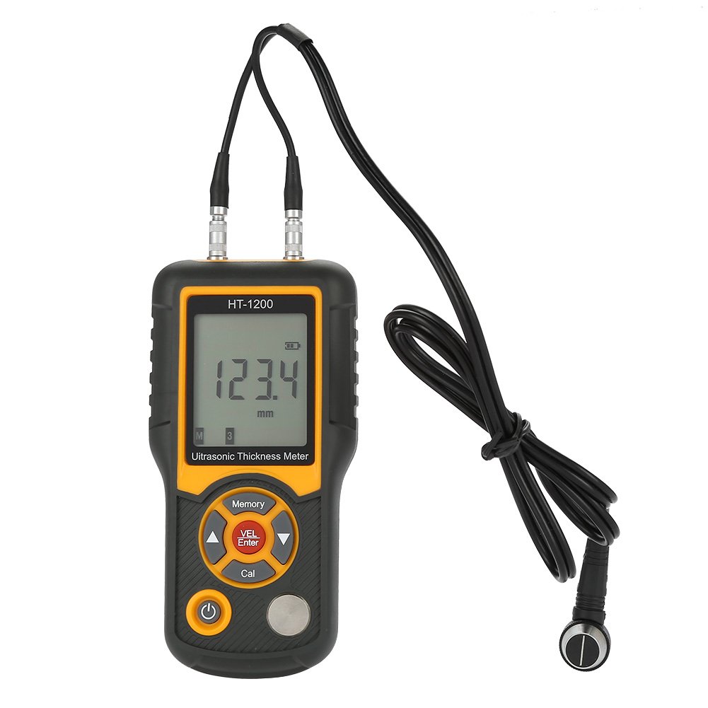 HT-1200 Ultrasonic Thickness Gauge - Digital LCD Meter with 2-300mm Range for Metal, Plastic & Pipe Measurement | Industrial & Home DIY Use
