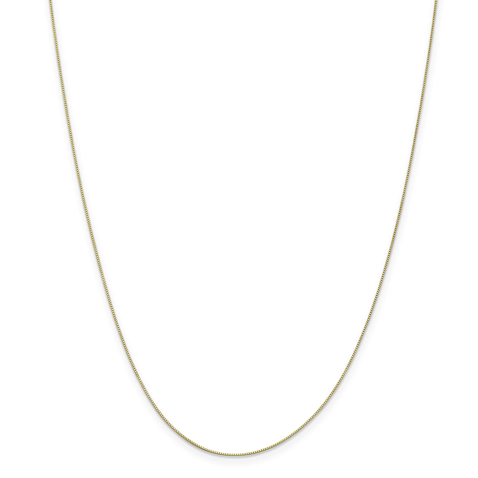 Leslie's 10K Gold .5mm Baby Box Chain Necklace 18 Inches - Perfect for Everyday Wear, Gifts & Layering Jewelry
