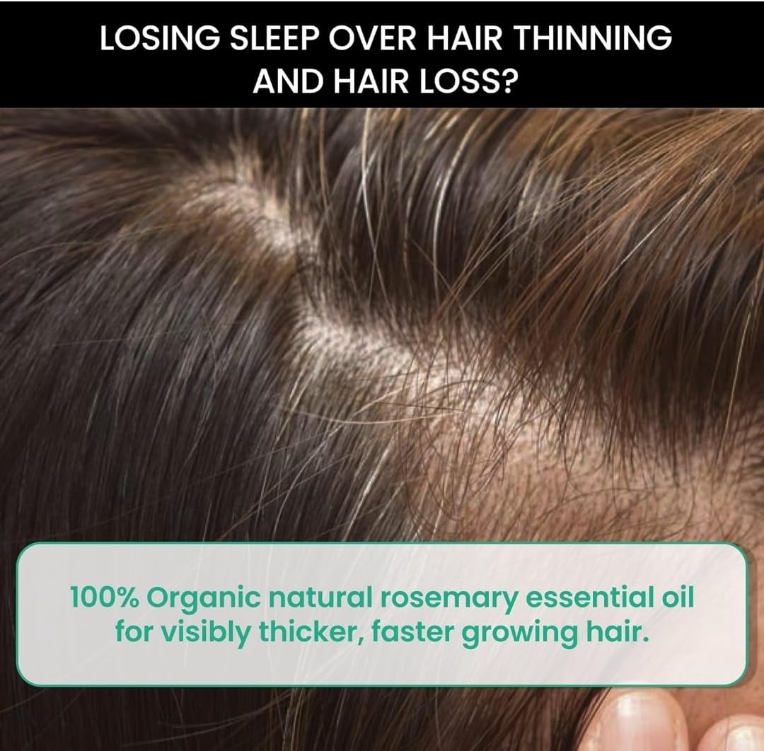 100% Pure Rosemary Essential Oil - 2 Pack (15ml Each) for Skin Care, Hair Growth & Aromatherapy | Undiluted Therapeutic Grade for Diffusers, Massage & DIY Beauty