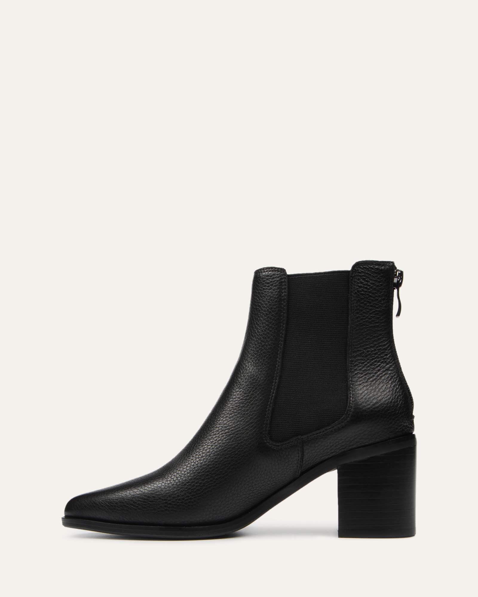 Allure Mid Ankle Boots Black Leather - Stylish Women's Boots for Fall & Winter Fashion | Perfect for Office, Casual Outfits & Night Out