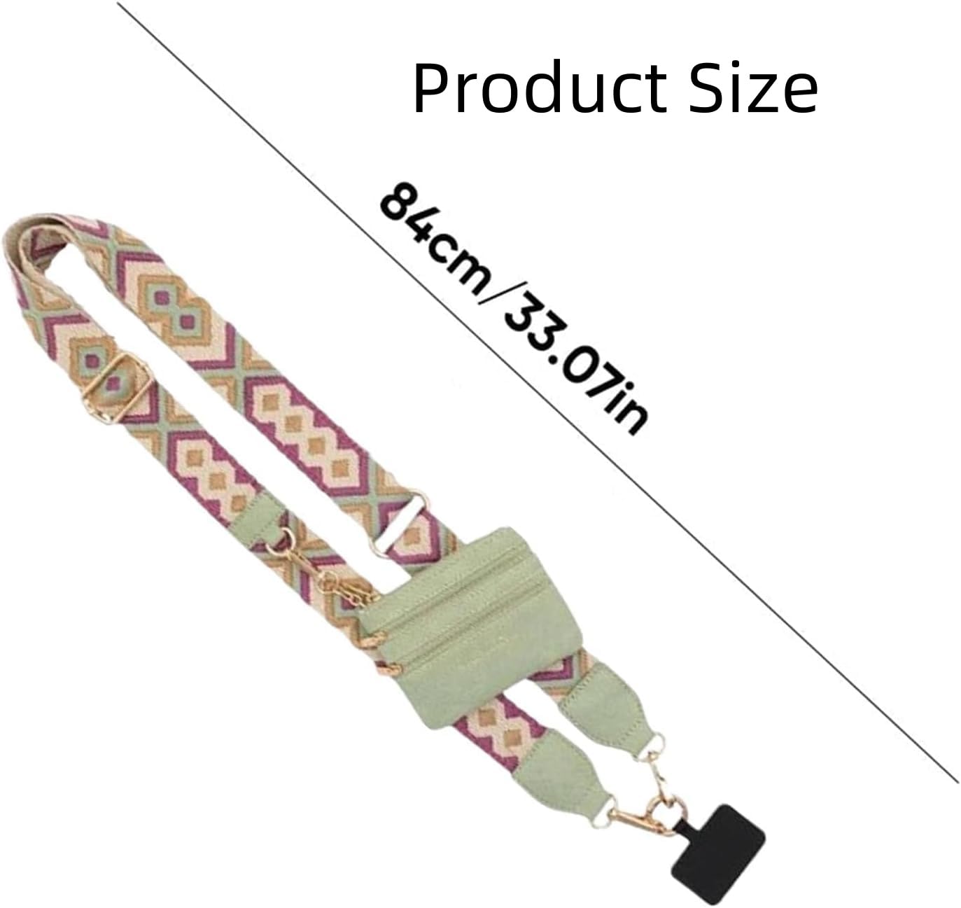 Zixuan Adjustable Crossbody Phone Strap with Zippered Pouch & Clip - Perfect for Hands-Free Convenience During Travel, Shopping, and Outdoor Activities