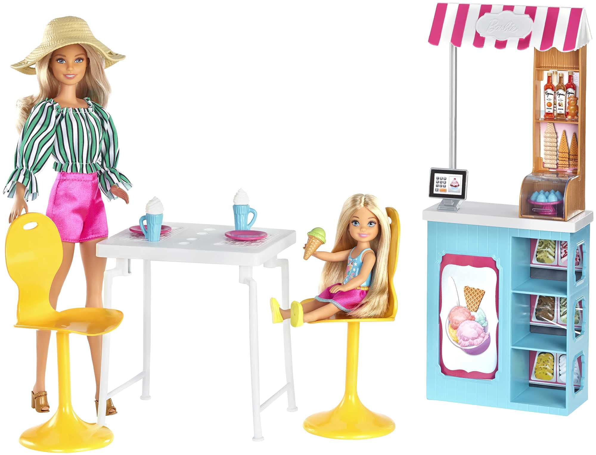 Barbie Doll and Gelato Cafe Playset for Kids - Interactive Pretend Play Toy with Ice Cream Shop Accessories - Perfect for Birthday Gifts & Imaginative Playtime