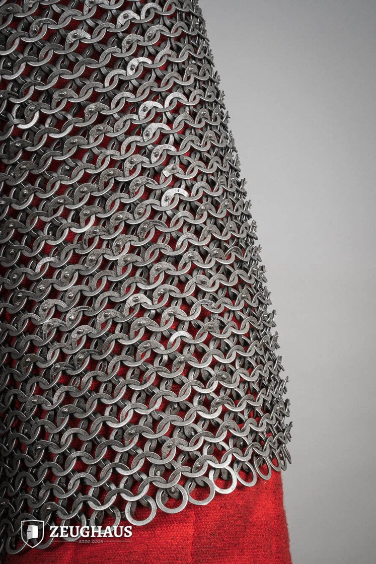 Chainmail Haubergeon Flat Ring Wedge Riveted 9mm Steel Oiled - Medieval Armor for LARP, Cosplay & Historical Reenactment