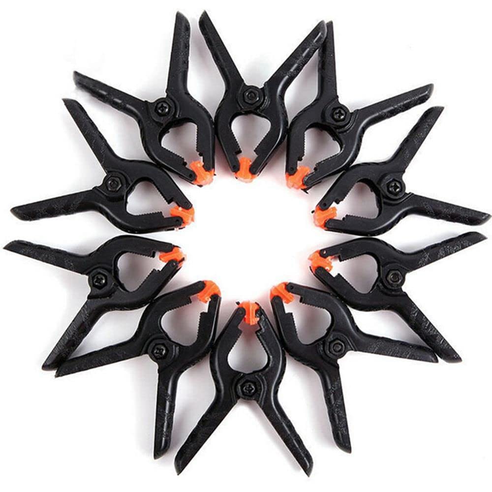 10 Pack Heavy Duty 4.5 Inch Plastic Spring Clamps - Strong Clips for Crafts, Photography Backdrops, Woodworking DIY & Home Improvement - Perfect for Studio, Workshop & Household Projects