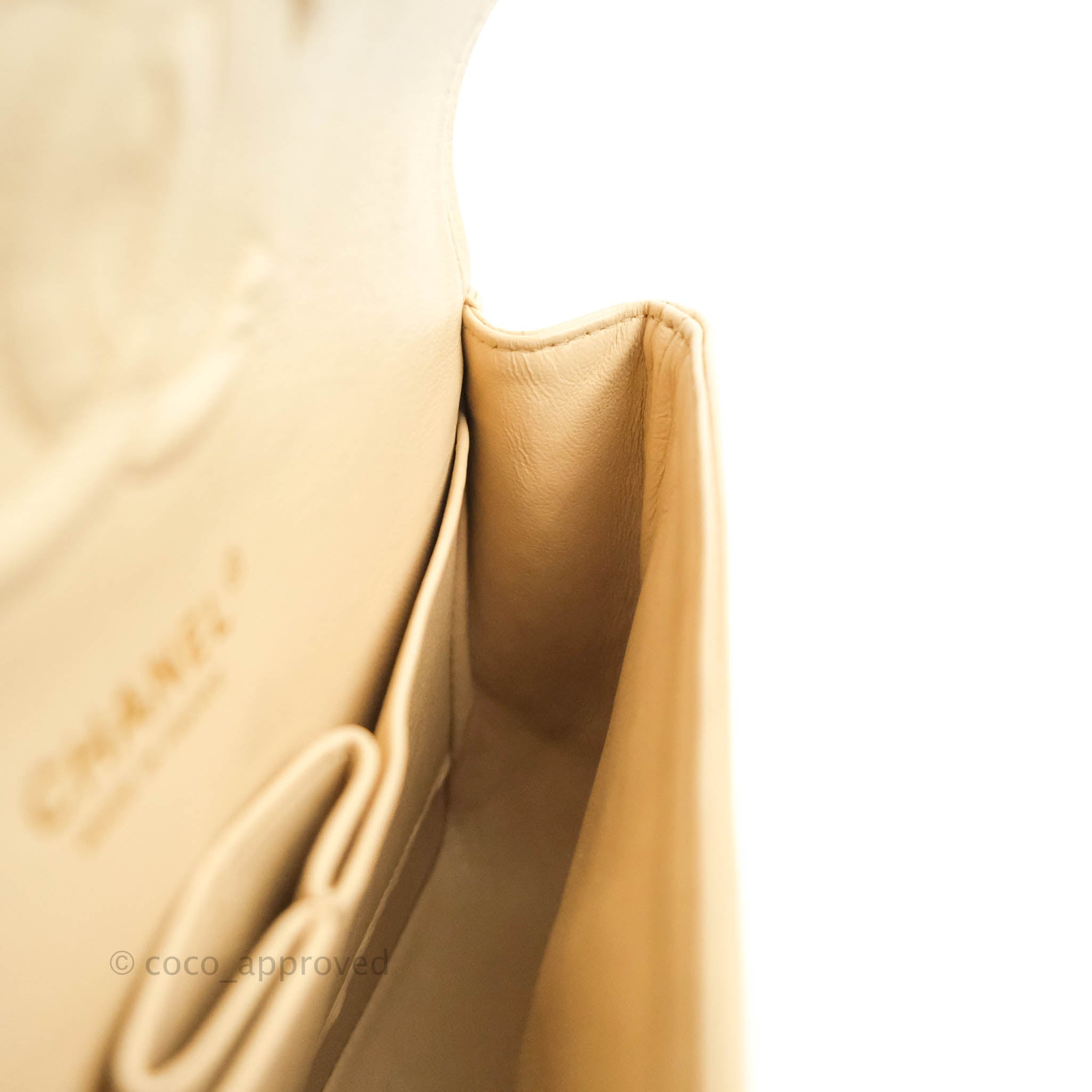 Chanel Classic Medium Double Flap Bag in Beige Caviar Leather with Gold Hardware - Luxury Designer Handbag for Women, Perfect for Work, Evening Events & Special Occasions