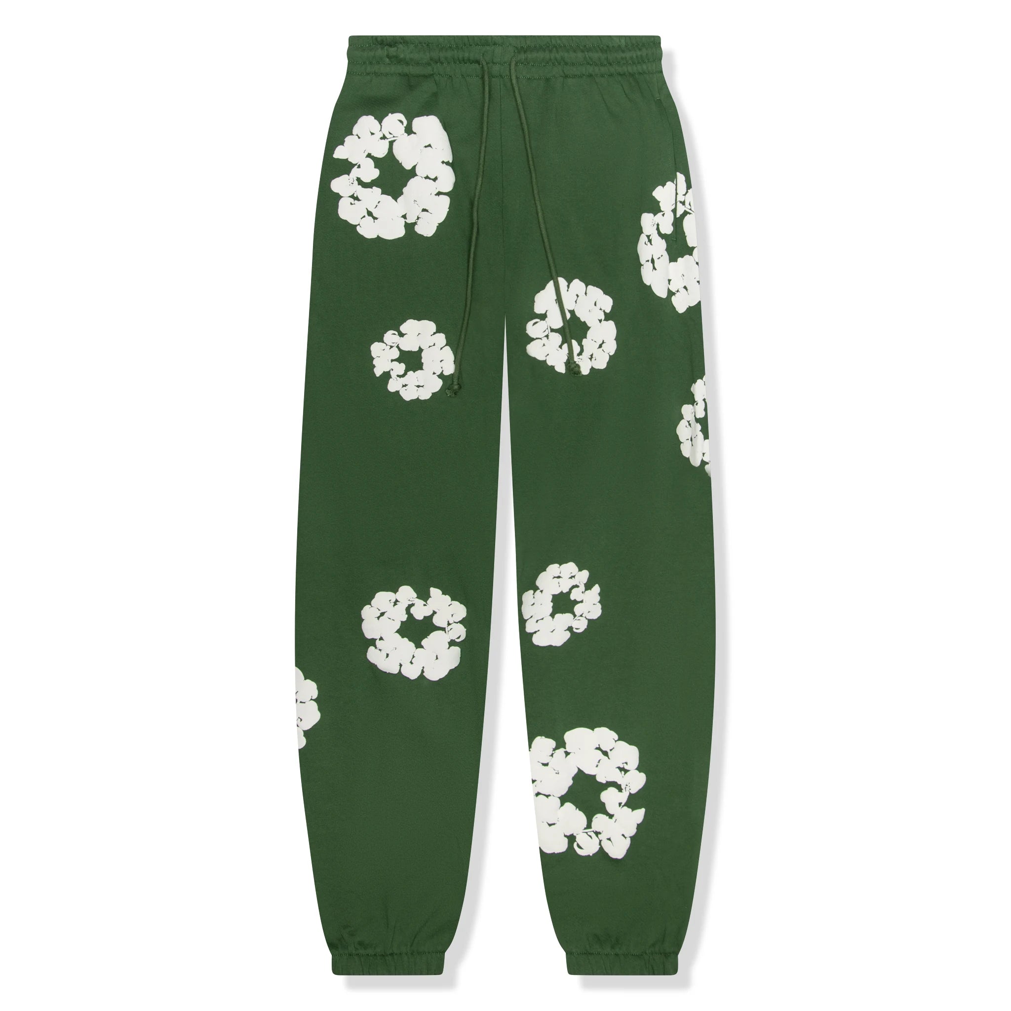 Denim Tears Cotton Wreath Green Sweatpants - Comfortable Casual Joggers for Men, Streetwear Fashion Loungewear - Perfect for Gym, Home & Everyday Wear