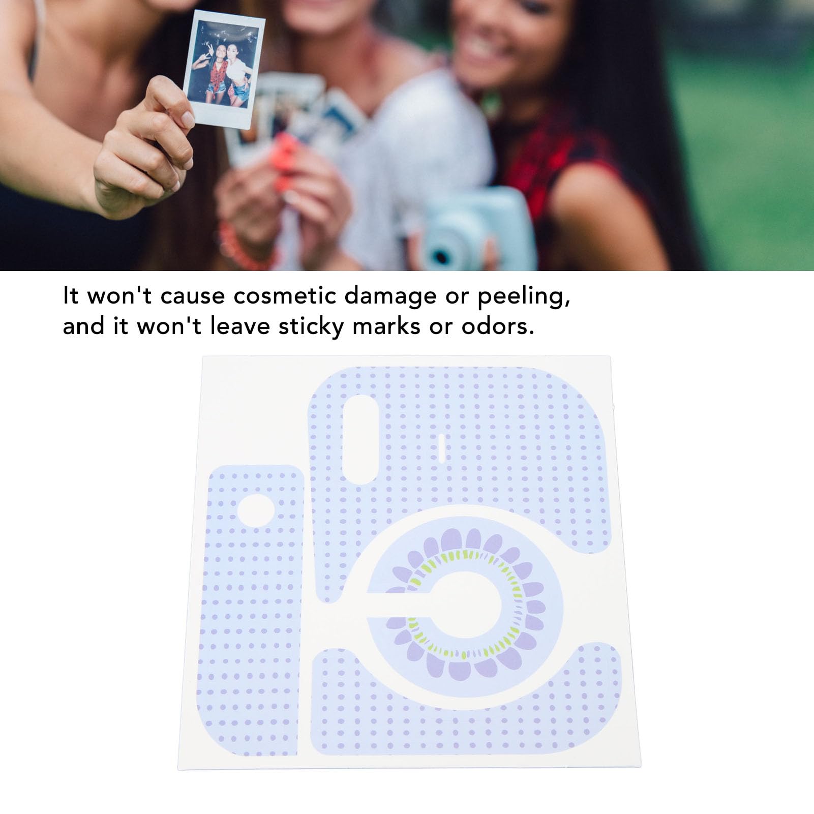 Polka Dot Sunflower PVC Body Stickers for Instax Mini12 Instant Camera - Creative DIY Decorative Decals in Blue - Perfect for Customizing Cameras, Scrapbooking & Photo Albums