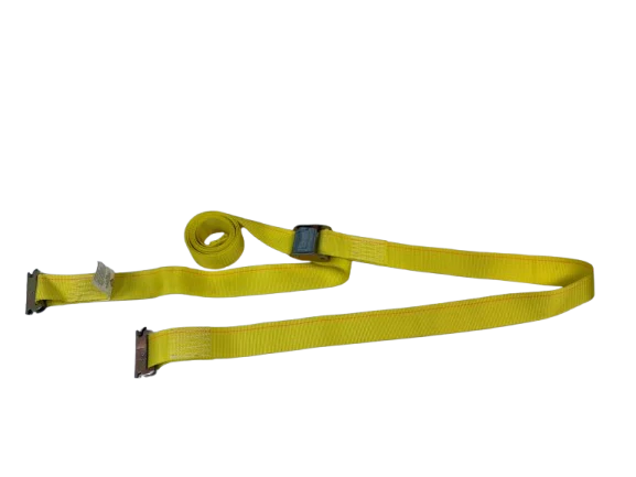 2-Pack 12-Inch Yellow Interior Van Strap Cam Buckle Assembly with E-Track Fitting - Heavy Duty Cargo Tie Downs for Trucks & Trailers (Pack of 10) - Secure Loads During Transport & Storage