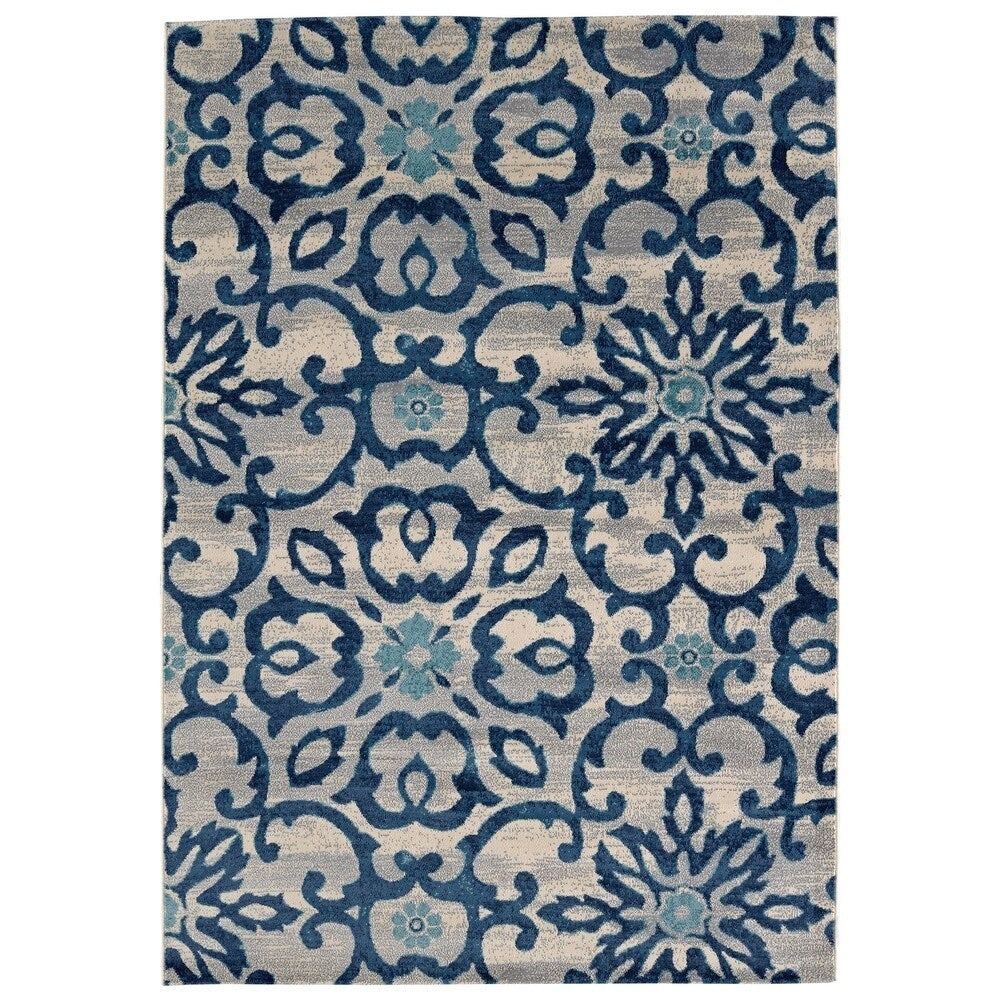 Atrium Gardens Royal Blue Area Rug 5'3 x 7'6 - Soft Living Room Carpet for Bedroom, Dining Room & Home Decor