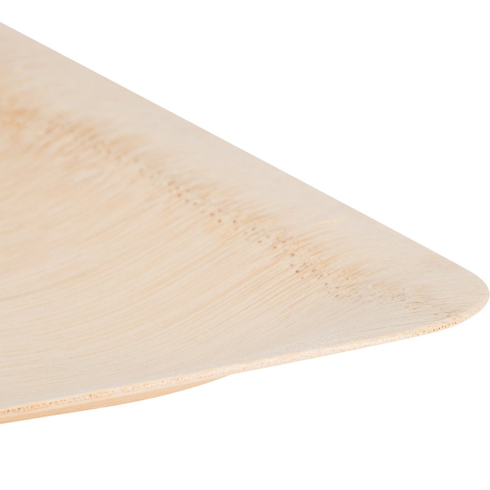 Bambu 064400 11 Inch Disposable Square Bamboo Trays - Eco-Friendly Party Serving Plates (100-Pack) - Perfect for Catering, Picnics, and Sustainable Events