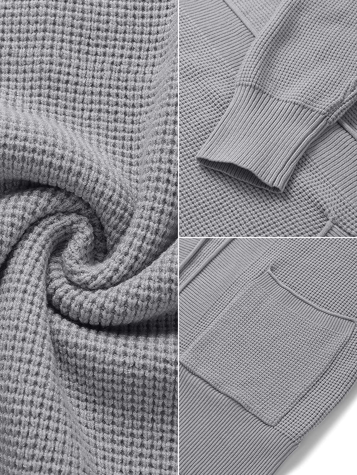 MEROKEETY Women's 2025 Fall Open Front Waffle Knit Cardigan Sweater - Long Sleeve Cozy Pocketed Wrap - Perfect for Office, Casual Outfits & Autumn Layering