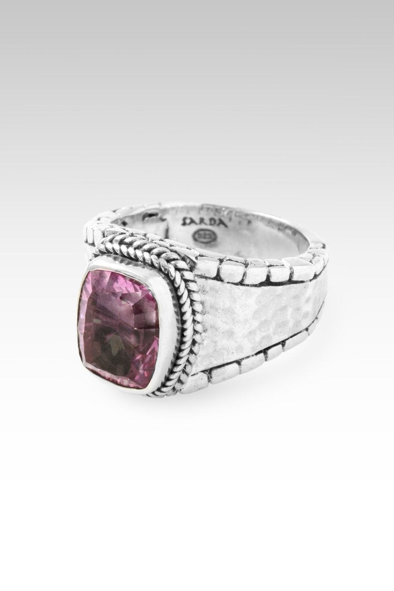 God is Gracious Ring™ in Sonic Pink™ Mystic Quartz - Elegant Spiritual Jewelry for Women, Faith-Based Gift for Baptism, Wedding & Daily Wear