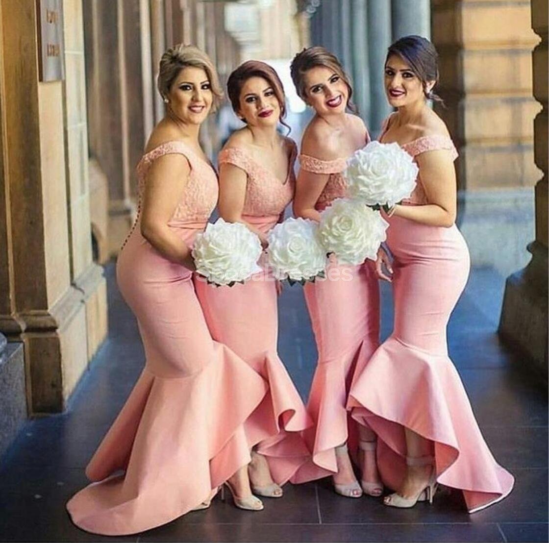 Elegant Off Shoulder Mermaid Long Bridesmaid Dresses for Weddings & Formal Events - WG710 Collection | Affordable Plus Size Evening Gowns for Prom, Cocktail Parties & Special Occasions